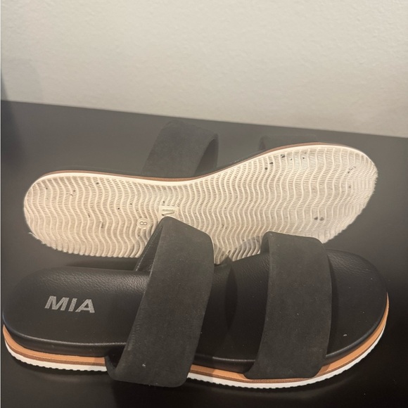 MIA Women's Black Double Strap Sandals - Picture 2 of 3